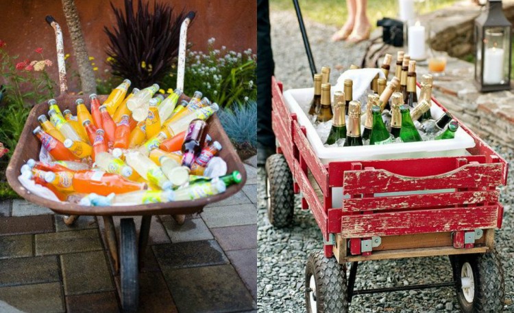 collage alcohol kruiwagen drankjes tuinfeest