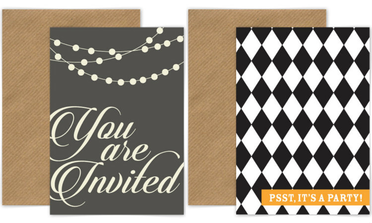 collage uitnodigingen kaarten feestje volwassenen