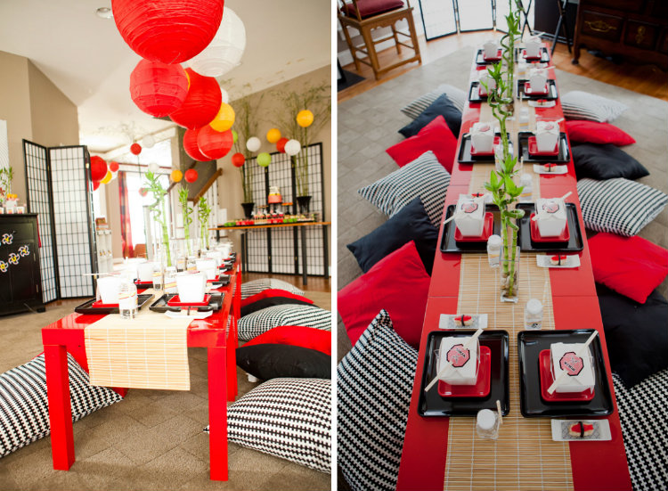 sushi theme party feest decoratie inspiratie