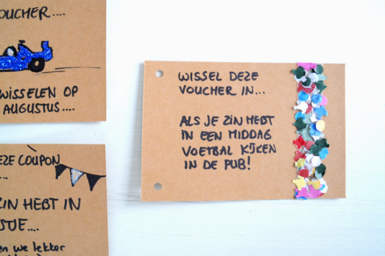 voucher confetti maken waardebon