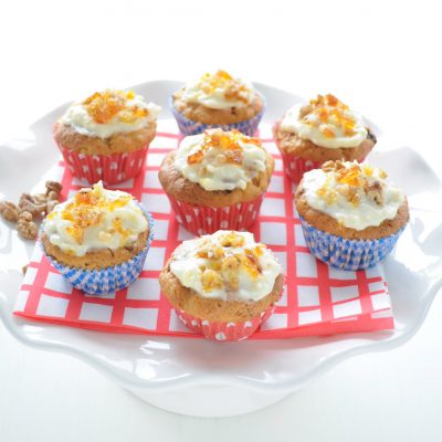 Recept: carrot cupcakes met walnootpraliné