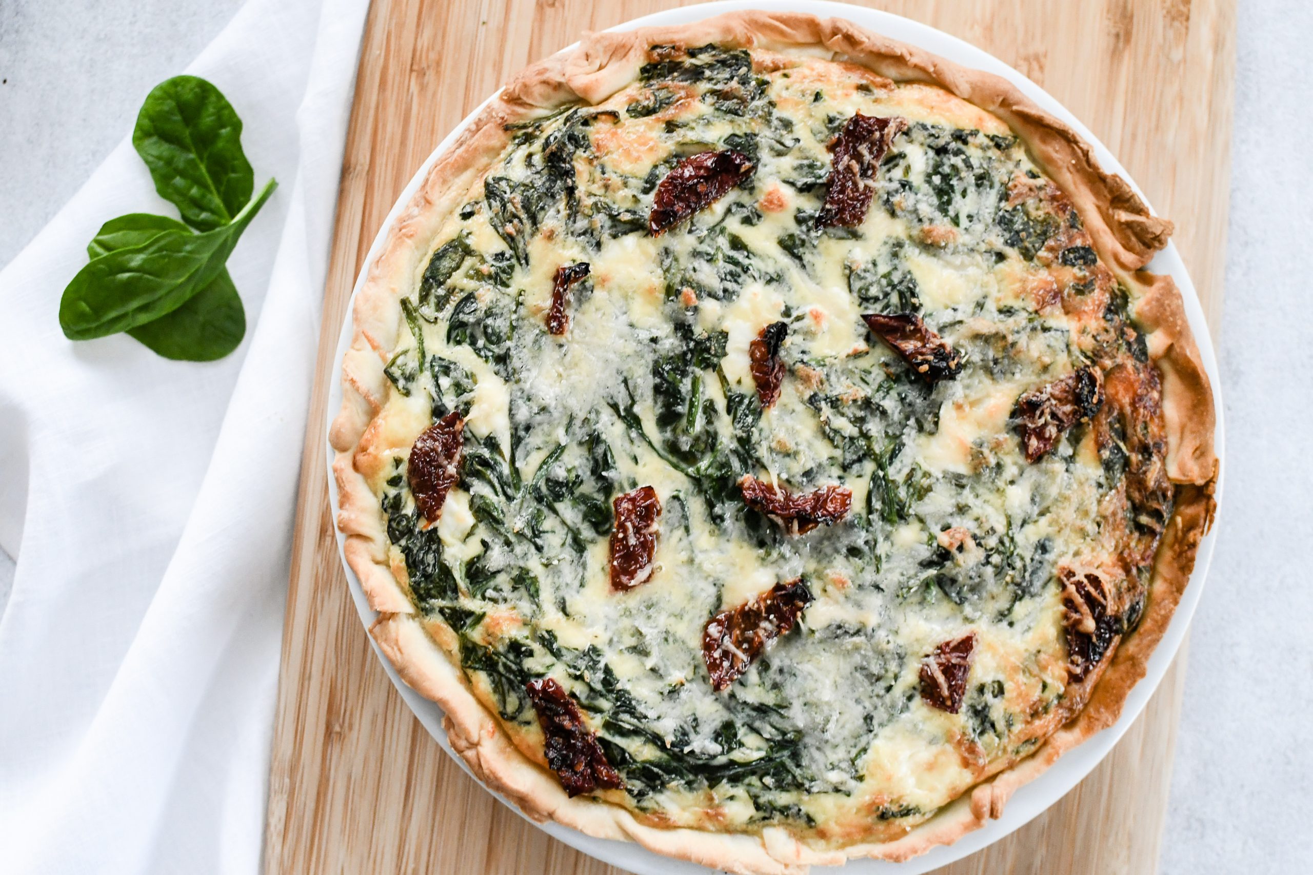 quiche met spinazie en feta