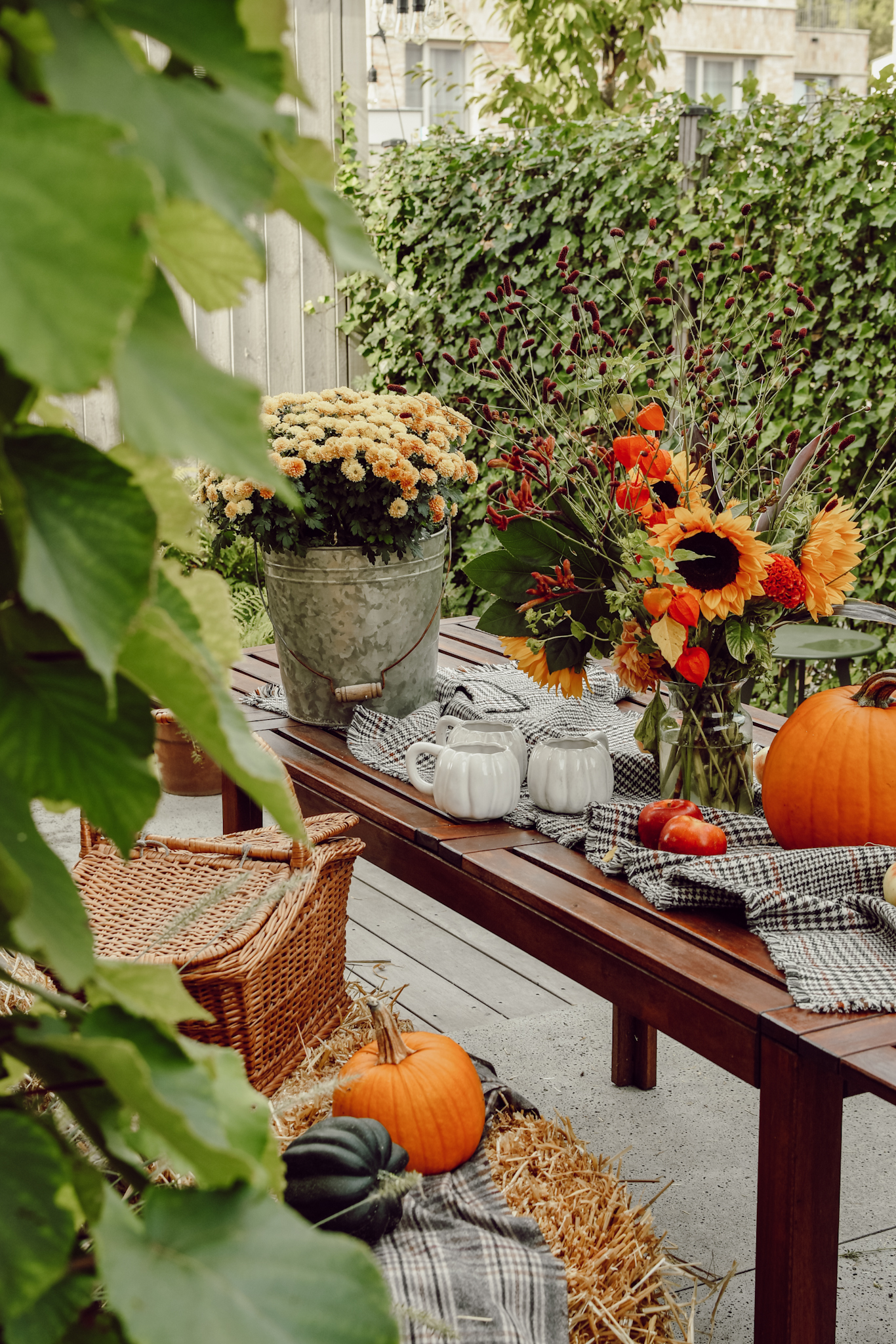 herfstdecoratie in de tuin
