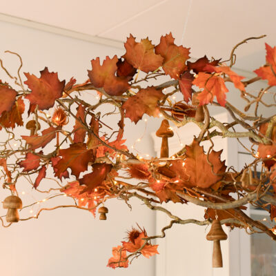 Herfstdecoratie maken | herfstblad & houten paddenstoelen