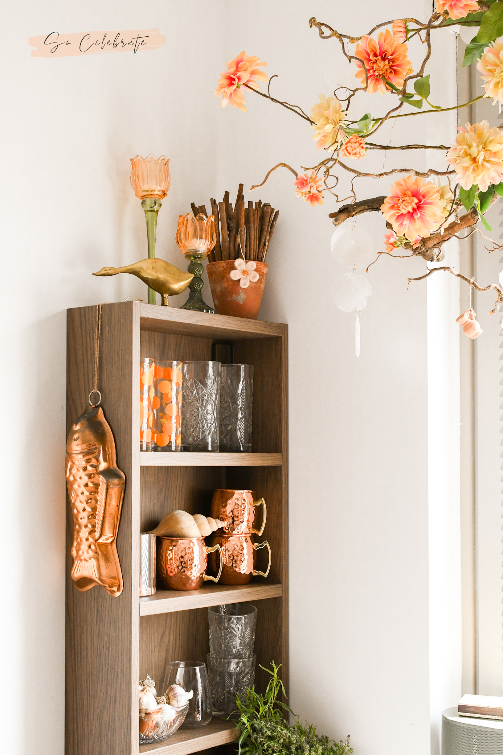 perzik zomerdecoratie moscow mule mokken