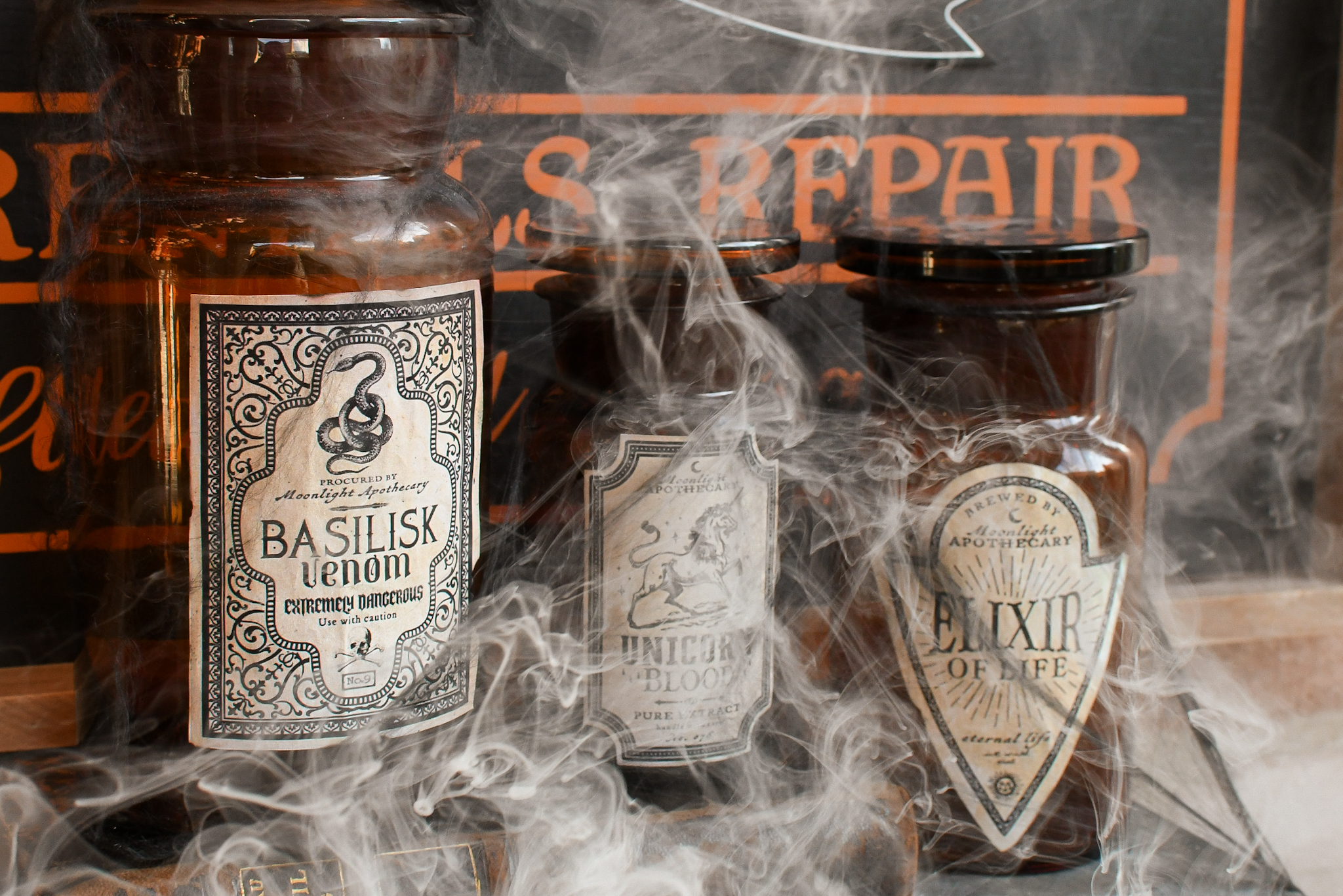 apothekerspotten halloween decoratie labels