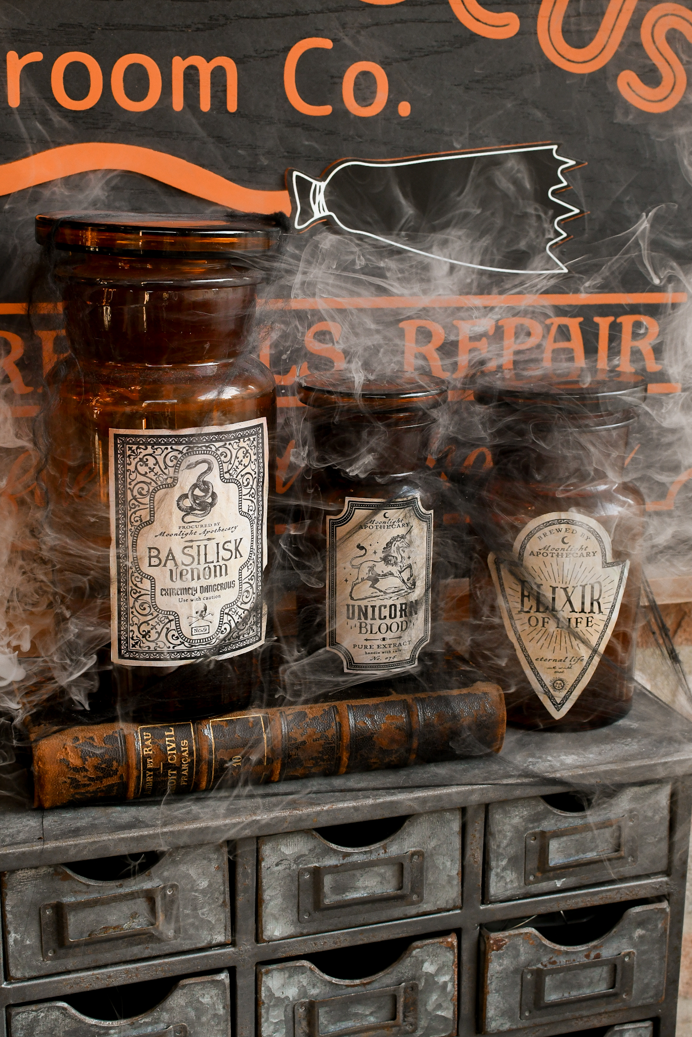 apothekerspotten halloween decoratie labels