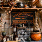 Griezellige halloweendecoratie in heksenthema