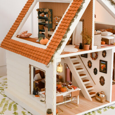 DIY | poppenhuis met pompoenen en herfstdecoratie
