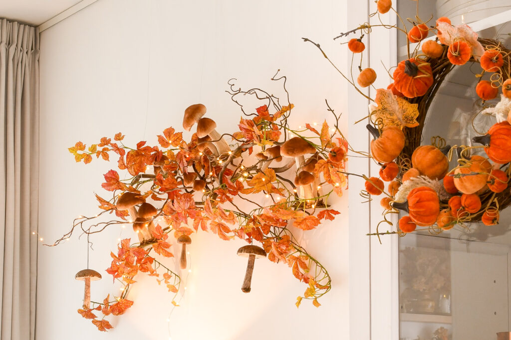 herfst decoratie met takken van buiten
